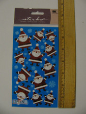 Sticko Stickers Metallic SANTAS AND SNOWFLAKES 12 Pieces NIP