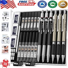 Complete 6PC Mechanical Pencil Kit: 0.5mm, 0.7mm, 0.9mm & 2mm Graphite Set