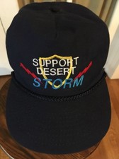 Support Desert Storm Vintage Hat Cap Navy Blue Embroidered USA Made