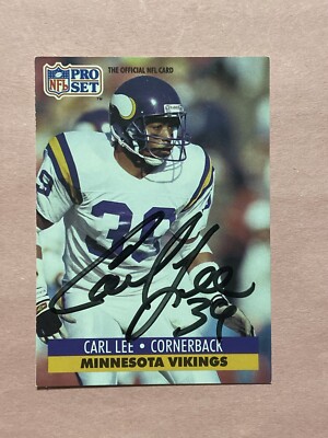 Carl Lee 1991 Pro Set IP Auto Autograph 