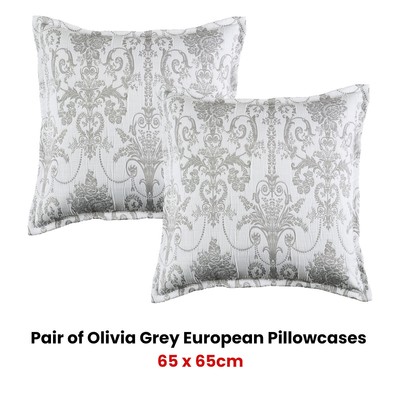 Olivia Grey Polyester Cotton Jacquard Coverlet Set or Accessories by Bianca