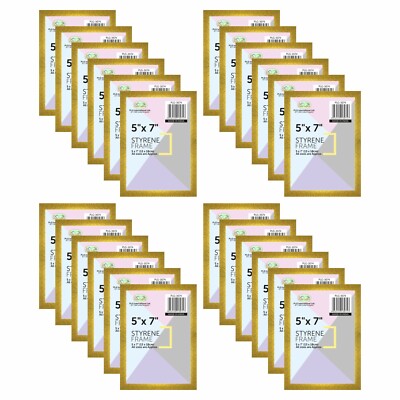 [Set aus 240] Gold 5''x7'' Styrol Bild Fotorahmen Wandbehang Tischplatte Großeinkauf