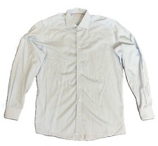 Eton Dress Shirt Mens 41 16 Contemporary Fit Blue White Striped Cotton Shirt