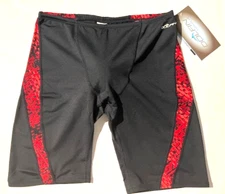 New DOLFIN Mens Performance Swim suit Jammer Blk LTF Swimwear sz 34 Dolphin