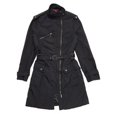 Debenham's John Richmond Black Belted Zipped Coat Women's Size S K954