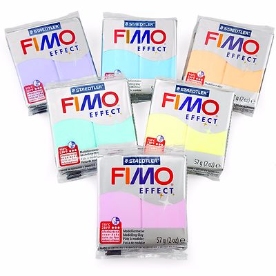 FIMO Effekt Polymer Ofen Modellierung Ton - 57g - 6er Set - Pastelloberfläche