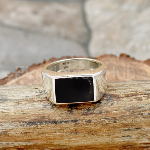 Black Onyx Ring, 925 Sterling Silver Ring, Handmade Ring, Men's Ring, Boho Ring - Picture 1 of 5