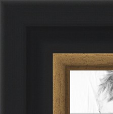 ArtToFrames 1.25 Inch Dark Grey Velvet with Gold Picture Poster Frame -N9590