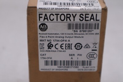 New Sealed Allen Bradley 1794-OF4I Ser A Flex 4 Point Analog Output STOCK H254A