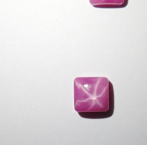 Opaque Star Ruby Square 5x5 mm Cabochon sharp cornered Lab-created 2 pcs Lot - Picture 12 of 12