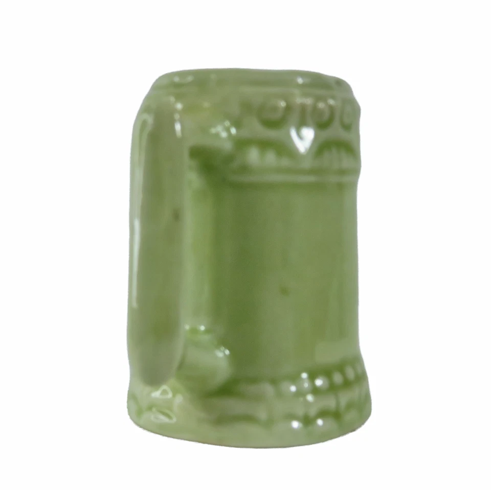 Original Vintage Mini Green Ceramic Pottery Pitcher Creamer 2.5” Marked F9F - Изображение 3 из 4