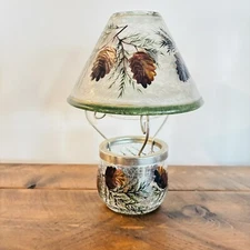 Pinecone Crackle Glass Tea Light Candle Lamp