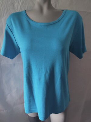 Keren Hart Turquoise Scoop Neck Cotton Top Size S NWT