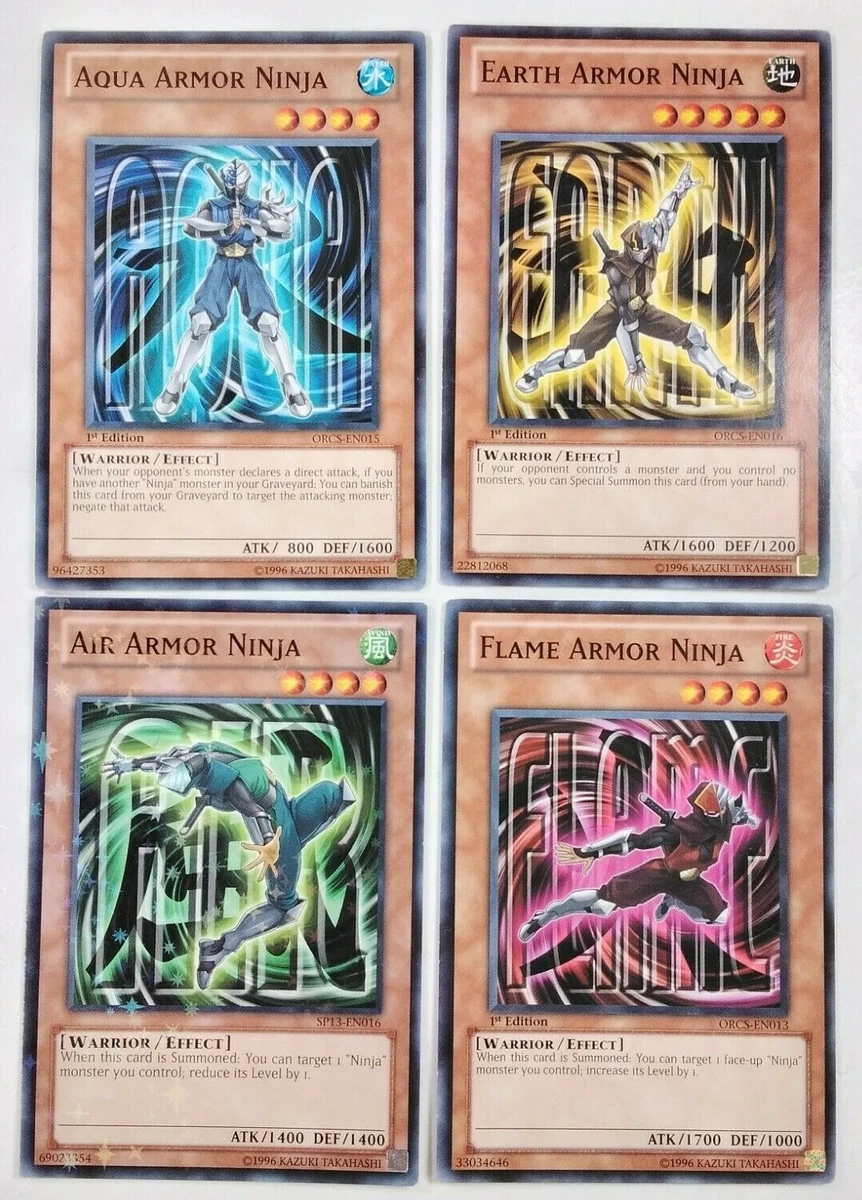 Aqua, Earth, Air, &amp; Flame Armor Ninja YuGiOh Cards- Order of Chaos Star  Pack &#039;13 | eBay