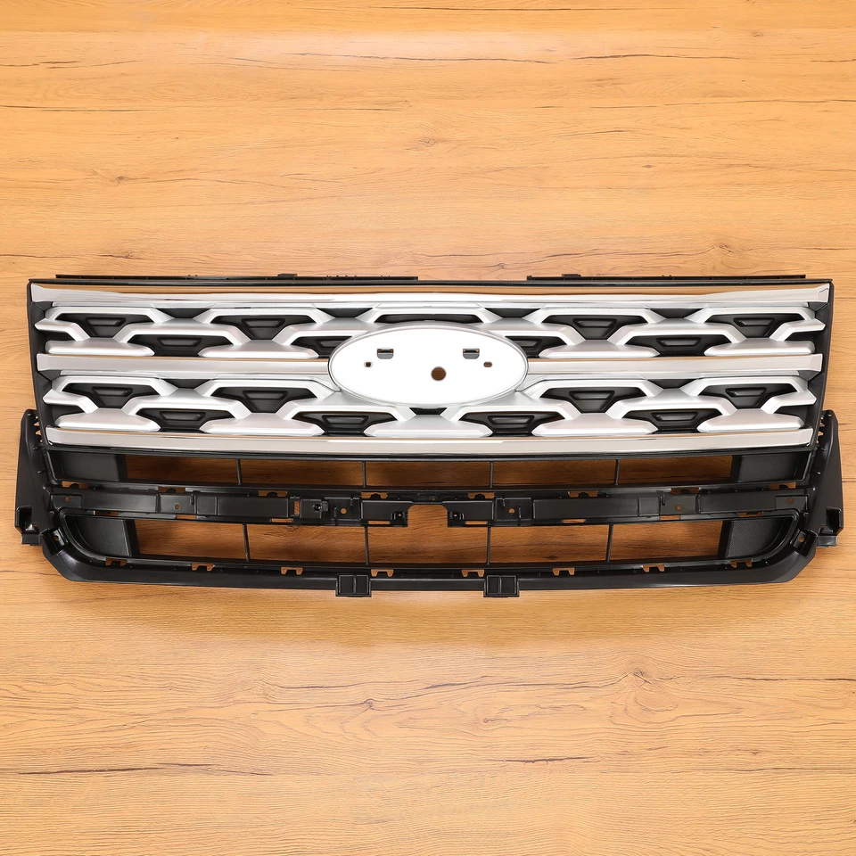 Parrilla superior del parachoques delantero ABS con cromo para Ford Explorer XLT 2018 2019 Foto 3 de 4