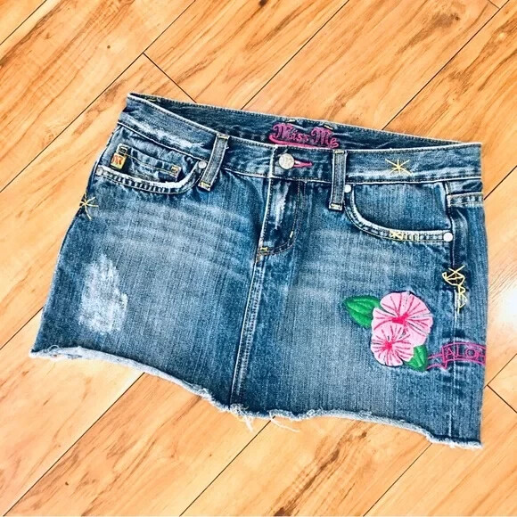 スカート Marni Denim Mini Skirt With Floral Patch Detail $_57.JPG?set_id=880000500F