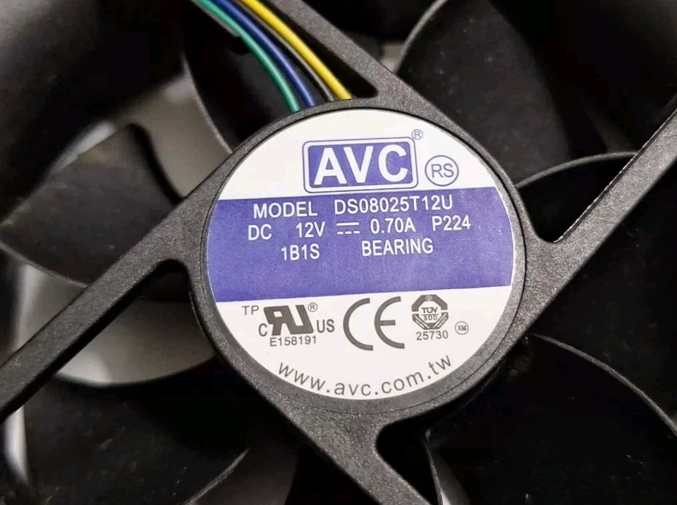 AVC DS08025T12U 8025 80mm x 80mm x 25mm Cooler Cooling Fan DC 12V 0.7A 4Pin B128 - Image 3 of 4
