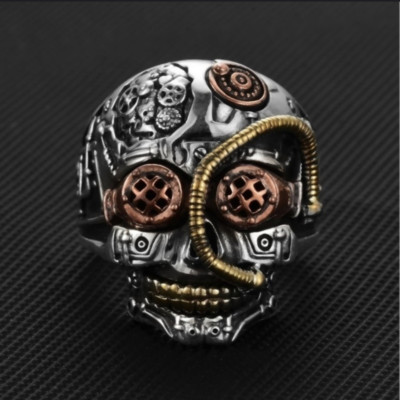 ORNAMENTO FREGIO TESCHIO SKULL SILVER PEWTER PER PARAFANGO MOTO CUSTOM E HARLEY DAVIDSON - Foto 2