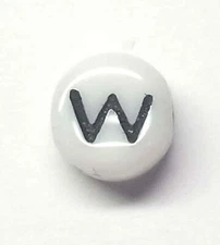  Antique Vintage 1960's 1970's Baby Letter Bead Initial " W " Steampunk # C703