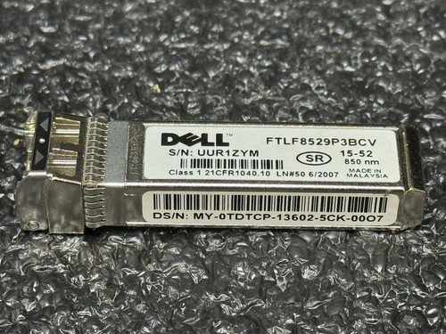 Dell FTLF8529P3BCV 16GFC MMF 850nm VCSEL SFP+ Transceiver - Afbeelding 2 van 5