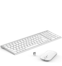 wireless keyboard and mouse White