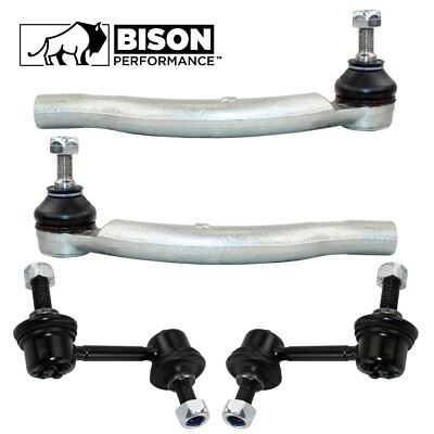 Bison Performance 4pc Front Sway Bar Link & Outer Tie Rod End Kit For TSX 04-08