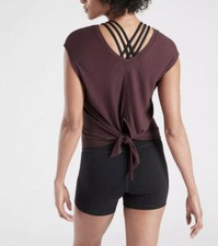 Athleta Nayarit Tie back Burgundy tank top size small