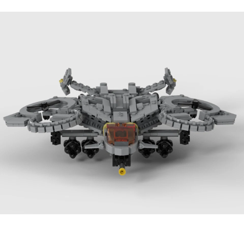MOC: Sci-fi Helicopter with Display Stand from the New Movie 740 Pieces DIY - Image 3 of 4