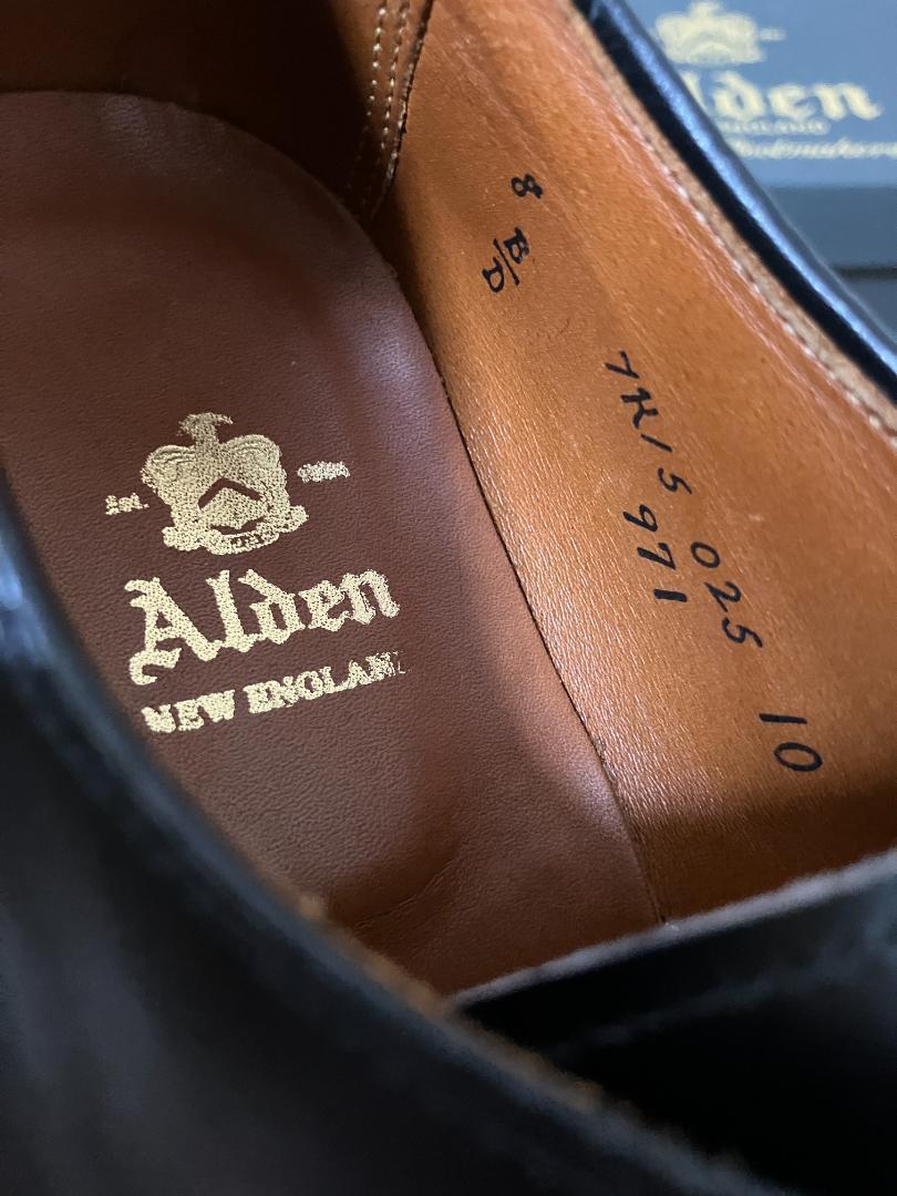 ALDEN 971 Straight Tip Black Calf 8D #0130 | eBay
