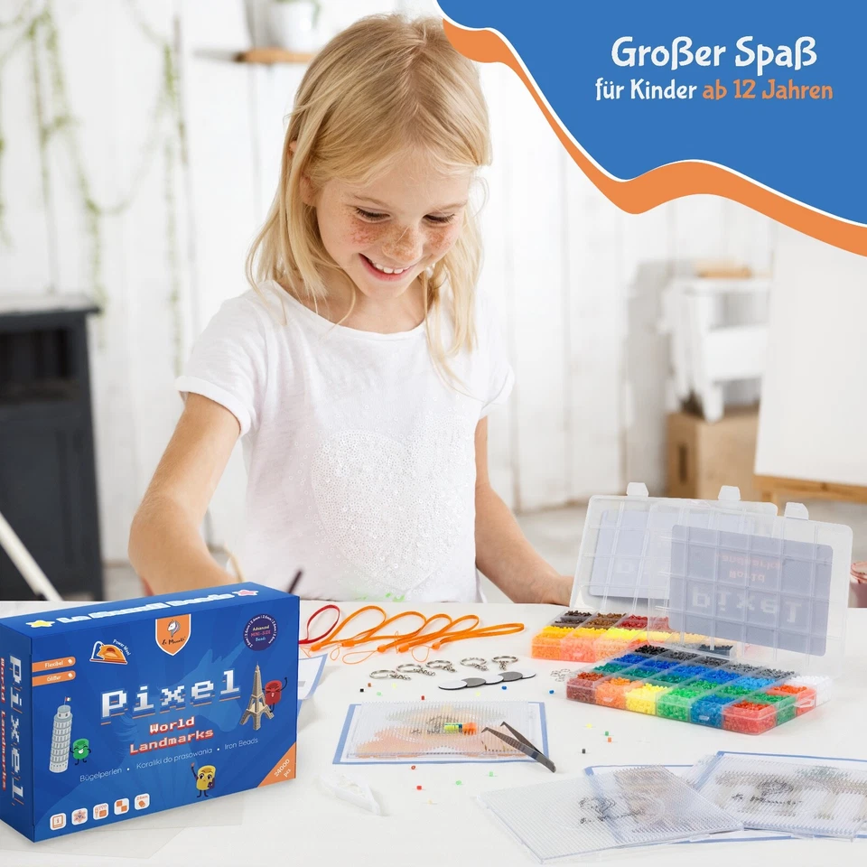 La Manuli Bügelperlenset 24.000 stk Steckperlen Mini mit Platten Zubehör Muster - Bild 2 von 4