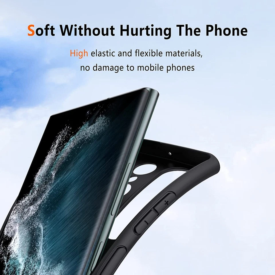 Coque pour Samsung Galaxy S23 Ultra S23 Plus Protection TPU Noir + Verre Trempé - Photo 2/4