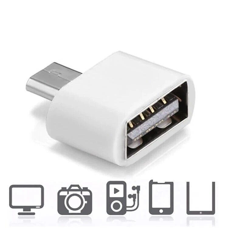 Micro USB auf USB A Adapter OTG USB-Stick Daten Übertragung Buchse Weiß A93 - Bild 2 von 4