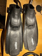Aqua Flex Genesis Scuba Fins Black Large Open heel adjustable