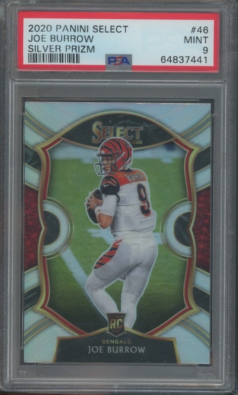 2020 Panini Select Football Joe Burrow #46 RC Rookie Concourse Silver PSA 9