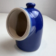 COBALT BLUE Ceramic Salt Pig Cellar Hand Glazed - 4.5” Tall #2