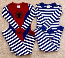Hanna Andersson Size 5 Lot 2 Little Boys Pajamas SpiderMan Marvel Stripes Long