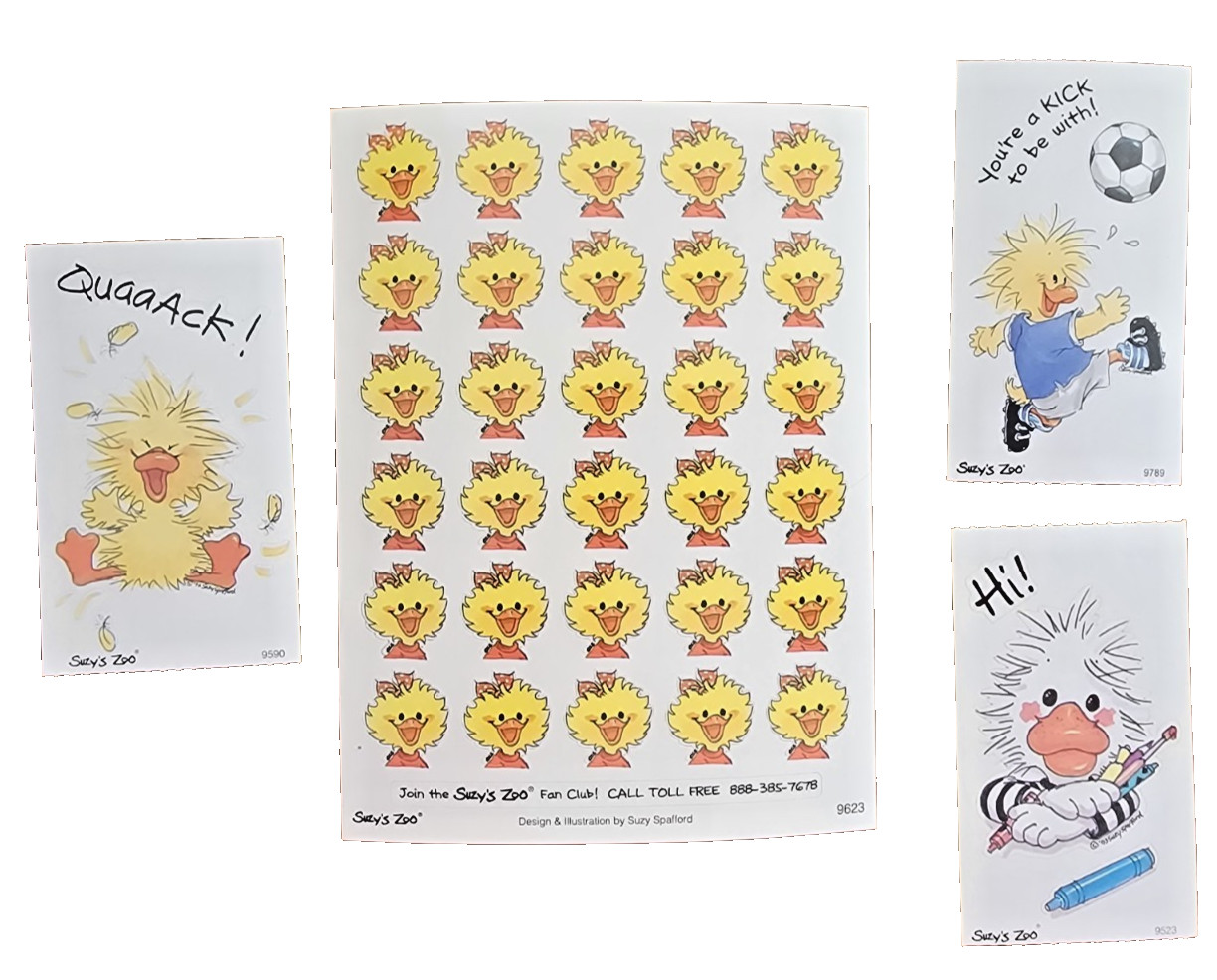 Vintage Suzy's Zoo Suzy the Duck Icons Stickers - 4 sheets