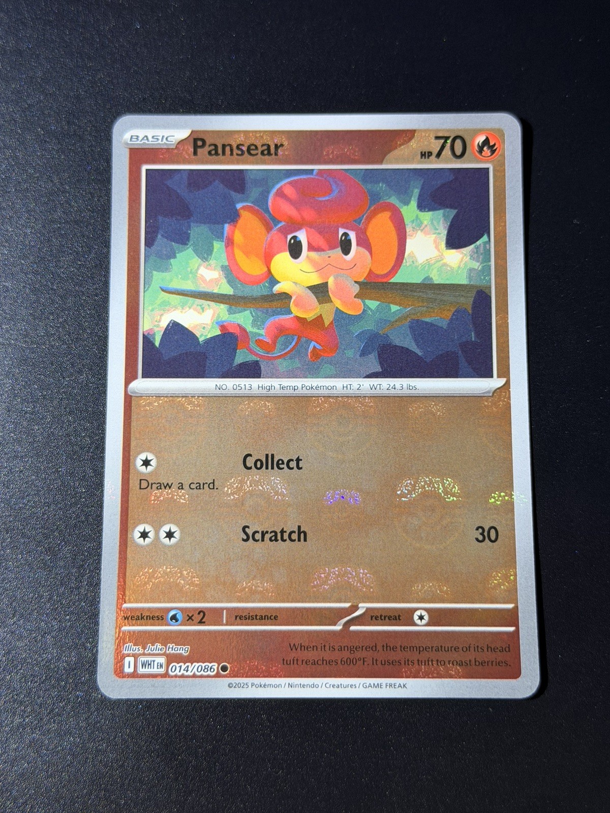 Pansear - 014/086 - Masterball Holo - White Flare - Pokemon Card - NM/M