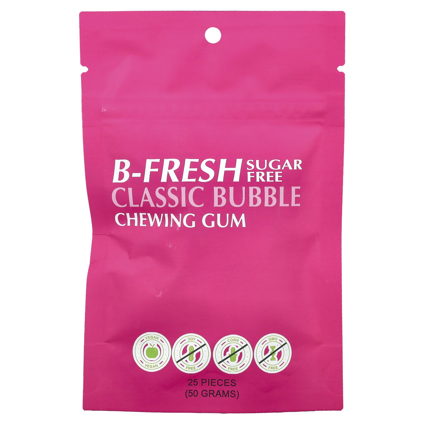 Жевательная резинка классическая в пузырьках, без сахара, 25 штук, (50 г)