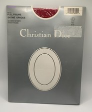Vintage Christian Dior Silken Sheer DIOR RED Opaque Sz 2X Pantyhose