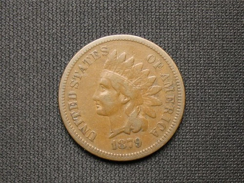 🔥OLD COIN SALE F+ 1879 INDIAN HEAD CENT PENNY PARTIAL LIBERTY 🔥LOT 1.8