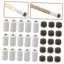 XINGYHENG 15 Set 30pcs Billiard Cue White Ferrules with Screw-on Replaceable
