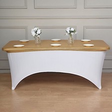 6 ft Fitted Spandex Tablecloth Metallic Rectangular Table Top Cover Party Events