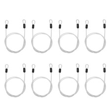8pcs 5/32" Dia 3.3ft Security Cable Lock Vinyl Coated Steel with Loops Clear
