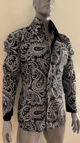 Elvis Collar Shirt Paisley Print 3 Buttons Mens Size L/XL NWT - Picture 8 of 14