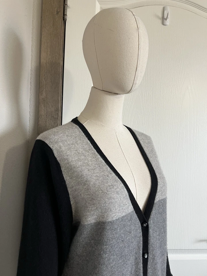 APT. 9 100% чистый кашемир женщин кардиган свитер размер большой серый и черный - Изображение 3 из 4