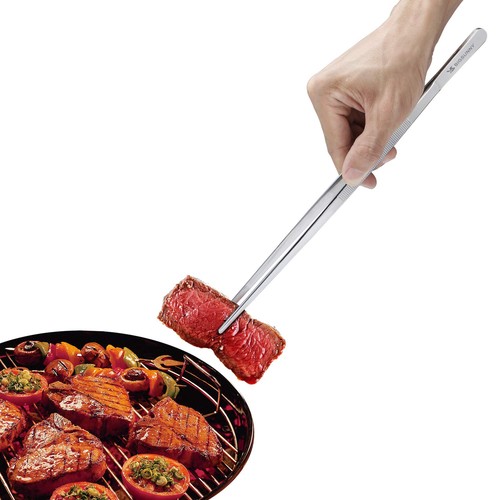 12 Inch Kitchen Tweezers Fine Tweezer Tongs, Stainless Steel Food Tweezers Mu... - Picture 6 of 6