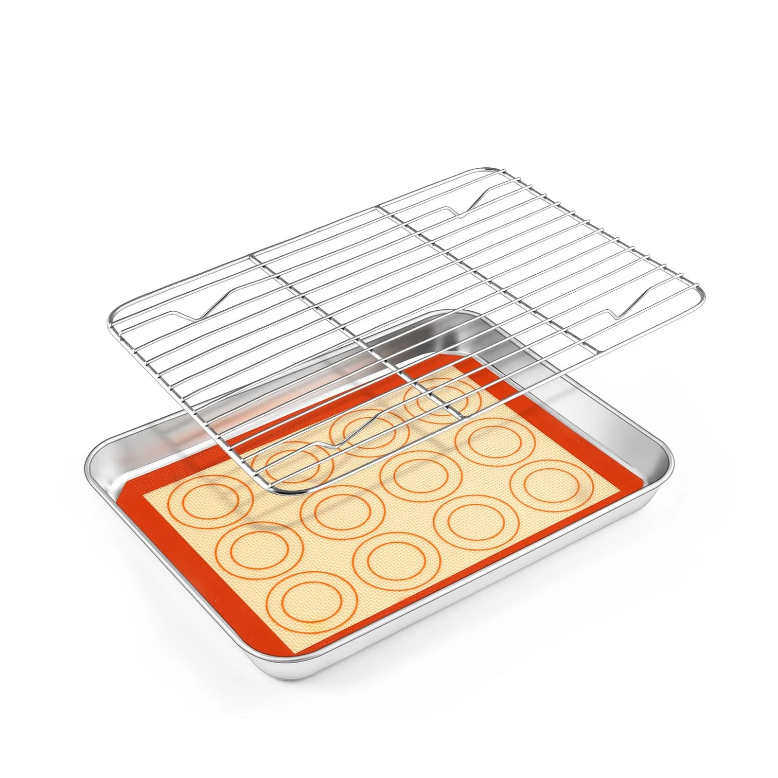 Toaster Oven Tray, 10.5’’ x 8’’ x 1’’, Stainless Steel Small Baking Pan Tray ...