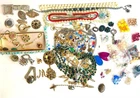 Vintage & Antique Costume Jewelry Estate Lot - Brooches, Necklaces, Beads, MCM