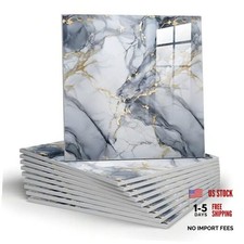 10pcs Marble Peel and Stick 11.8" x 11.8" x2.5MM x 10Pack Blue and Gold